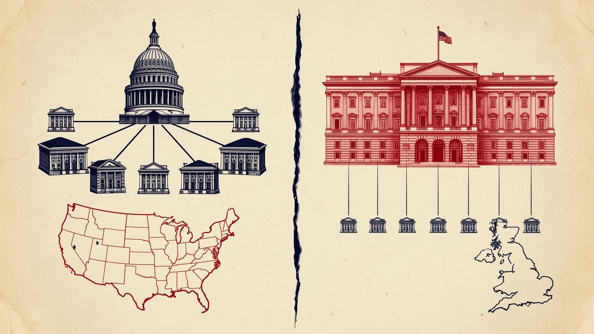 Politics 101 infographic explaining what is federalism and how federal and unitary systems divide government power.
