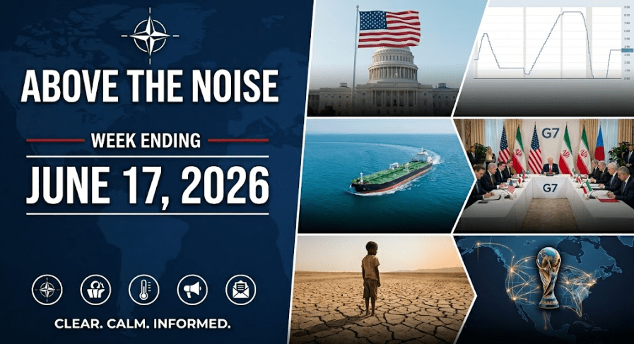 Top 5 Current Events June 2026 featuring the U.S.-Iran peace agreement, G7 energy discussions, semiconductor manufacturing expansion, climate risks, and a Supreme Court decision